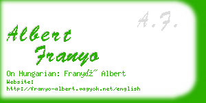 albert franyo business card